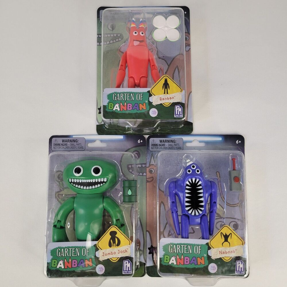 Lot 3 Garten Of Banban Action Figures Complete Set Banban Jumbo Josh Nabnab 6"